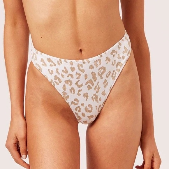 NEW Solid and Striped Gold Leopard print Bikini - Picture 4 of 8